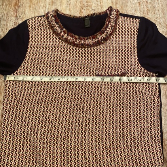 J. Crew Woven Multi colored Dressy T-Shirt Small - Picture 7 of 10